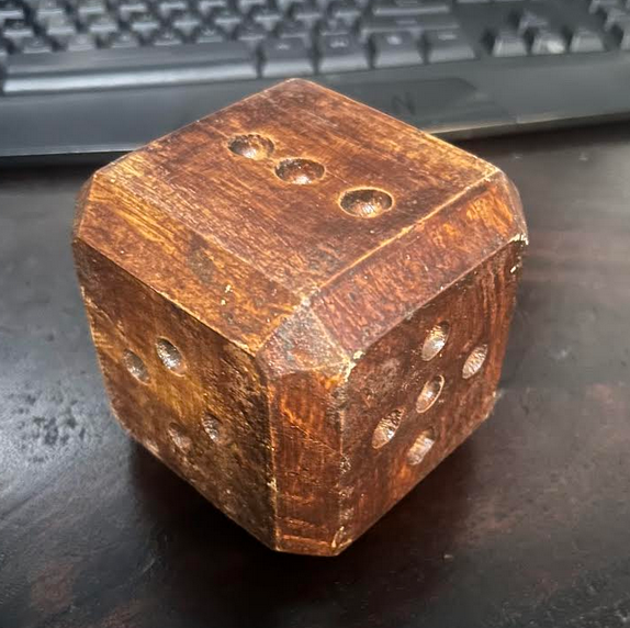 Completed wooden dice